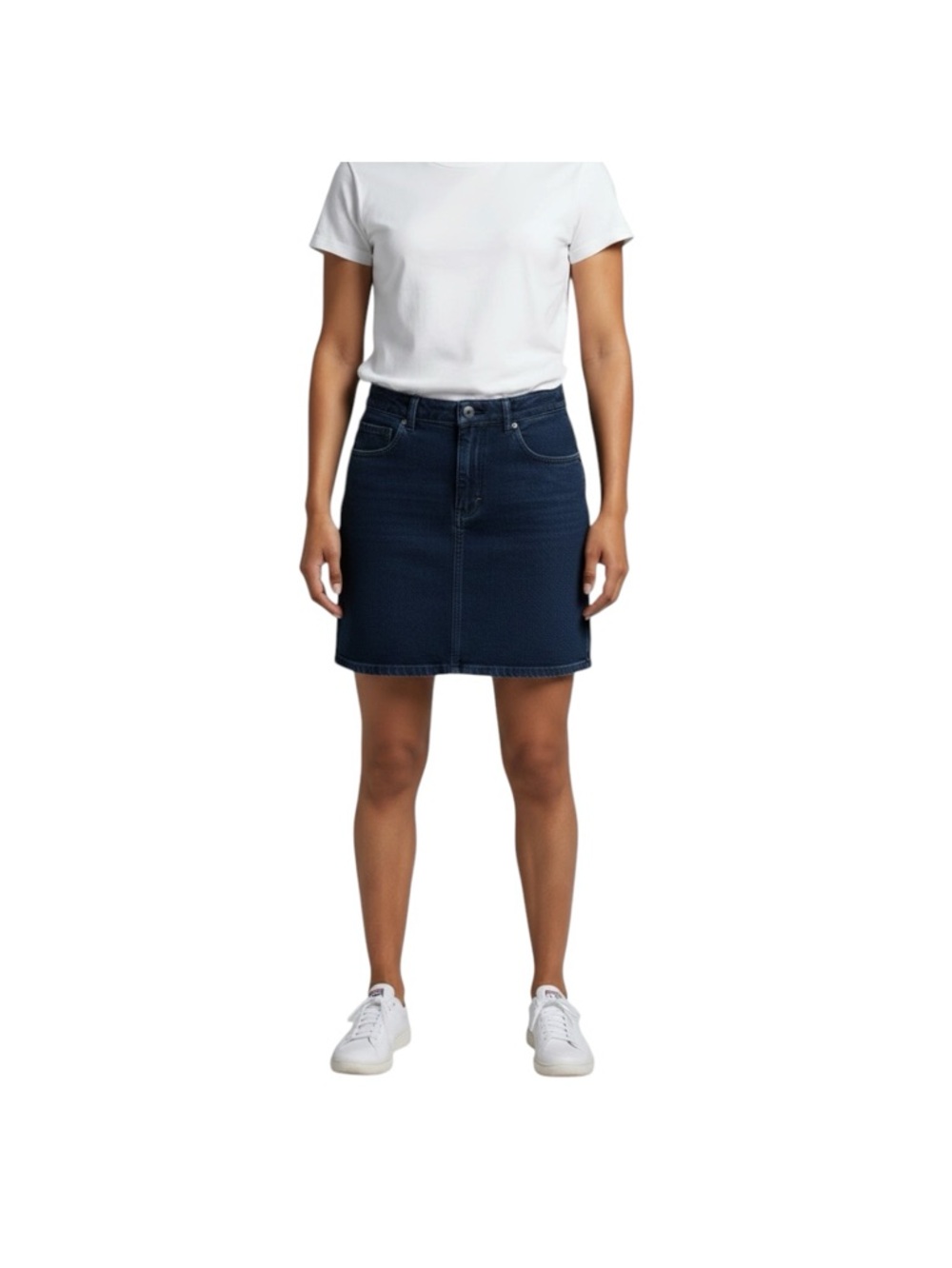 Laura Scott Dark Wash Stretch Classic Denim Skirt Size 12